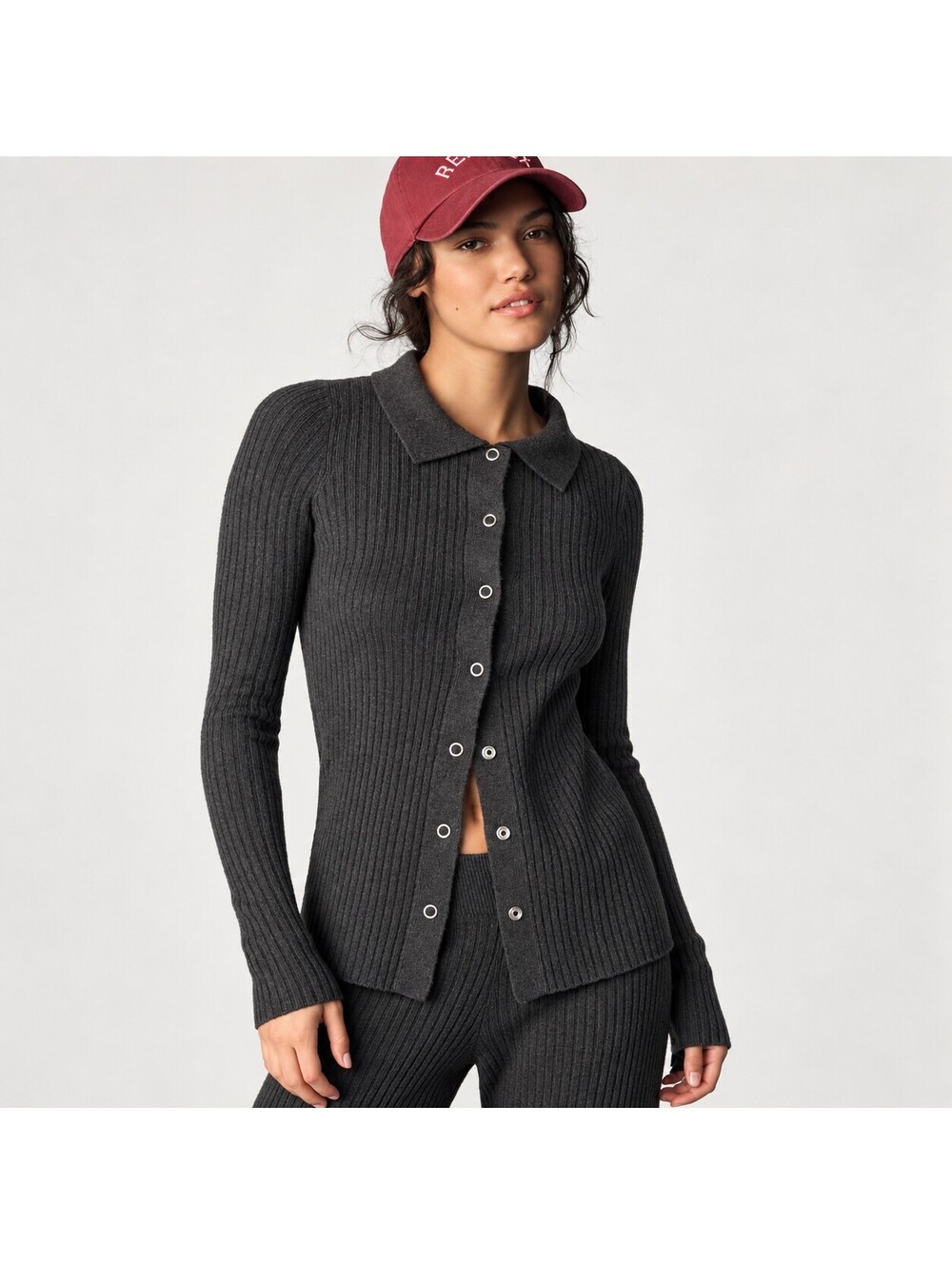 NWT Spiritual Gangster Aster Ribbed Collared Button-down Top Size XS